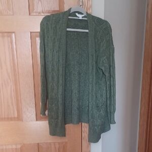 Green Cable Knit Women's Sweater